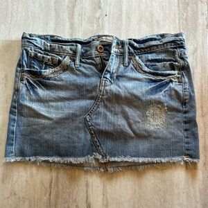 Lucky Brand Blue Distressed Mini Skirt